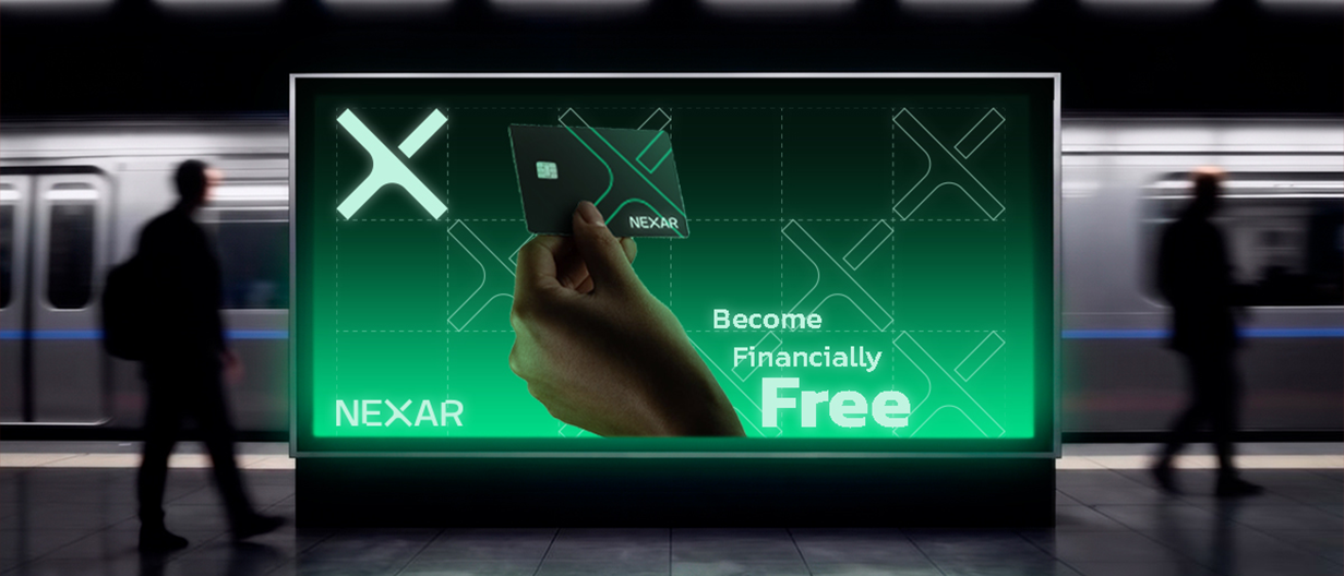 NEXAR Fintech brand application and UI dashboard
